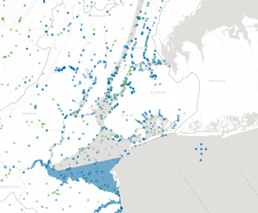 NY-NJ Harbor & Estuary Environmental Monitoring Map